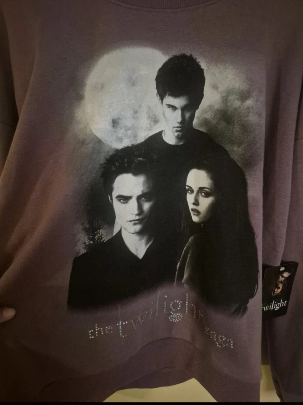 The Twilight Saga Graphic Bling Purple Sweatshirt Medium 
